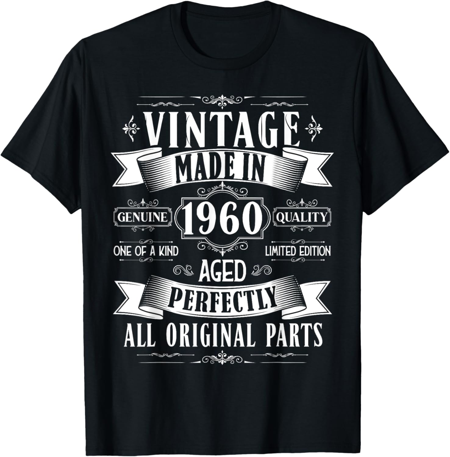 Vintage 65th birthday men Born 1960 65 years old Bday T-Shirt - T-Shirt | Black