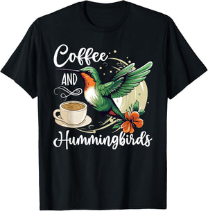 Coffee and Hummingbirds Hummingbird Lover T-Shirt - T-Shirt | Black