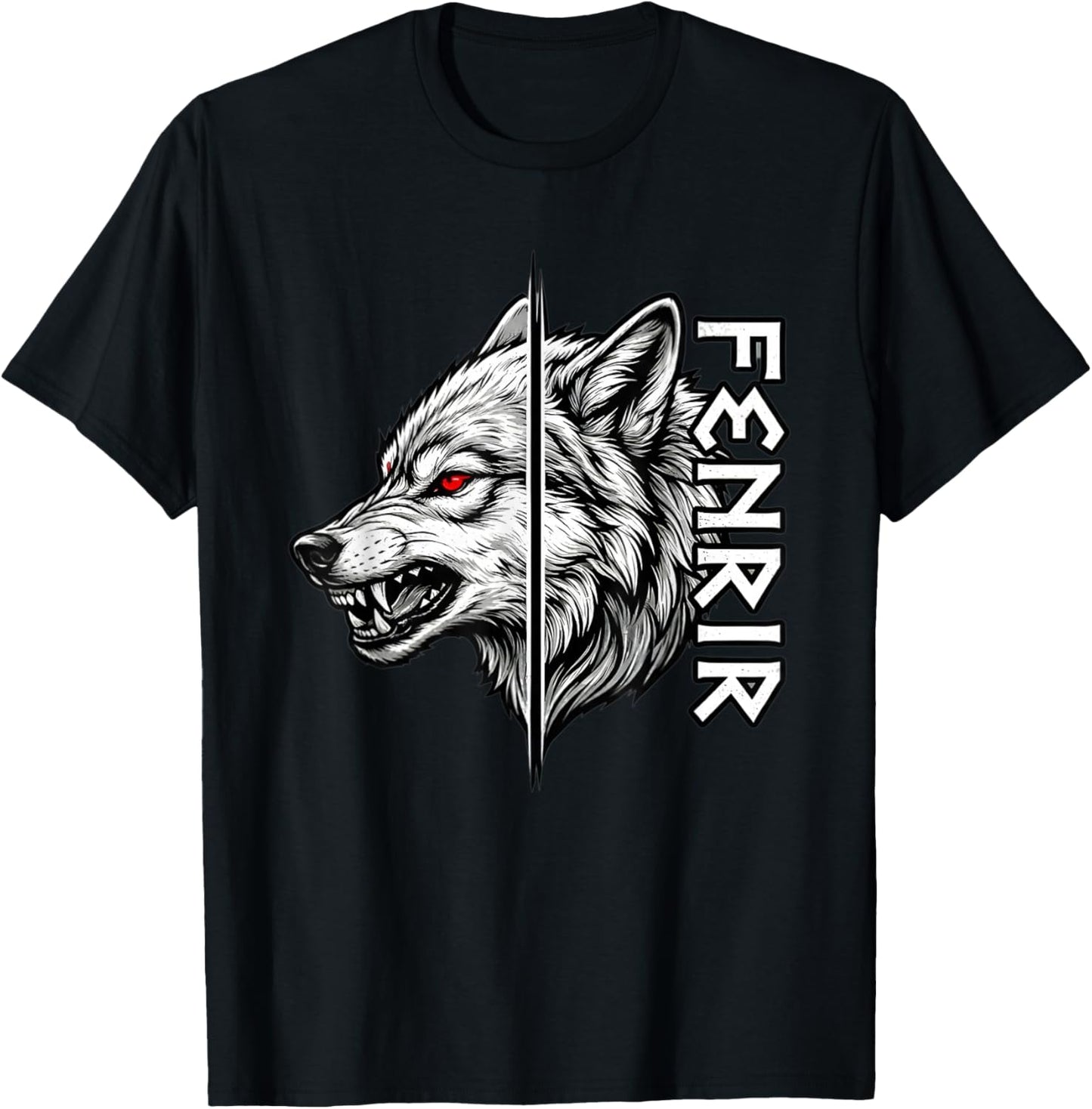 Fenrir Wolf Rune Design | Nordisches Mythologie-Symbol. T-Shirt - T-Shirt | Black