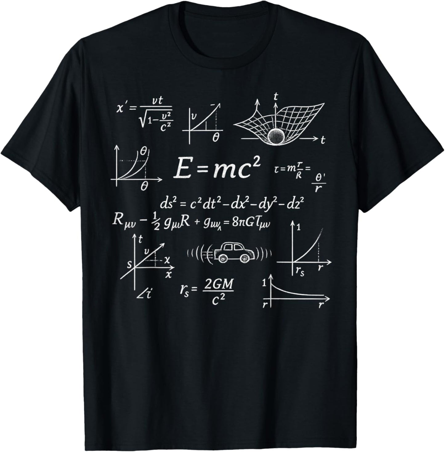 Einstein Formulas for Science Lovers T-Shirt - T-Shirt | Black