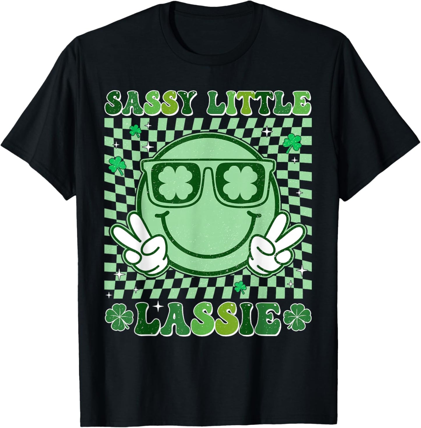 Retro St Patrick's Day Sassy Little Lassie Kid Girls Toddler T-Shirt - T-Shirt | Black