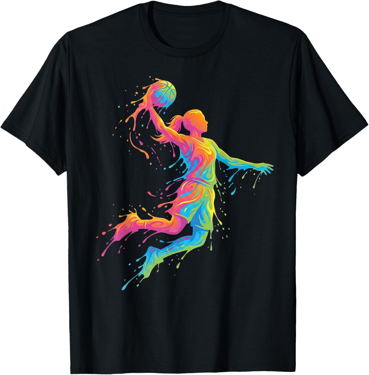 Basketball Woman Child Girl Basketball Basketball T-Shirt - T-Shirt | Black