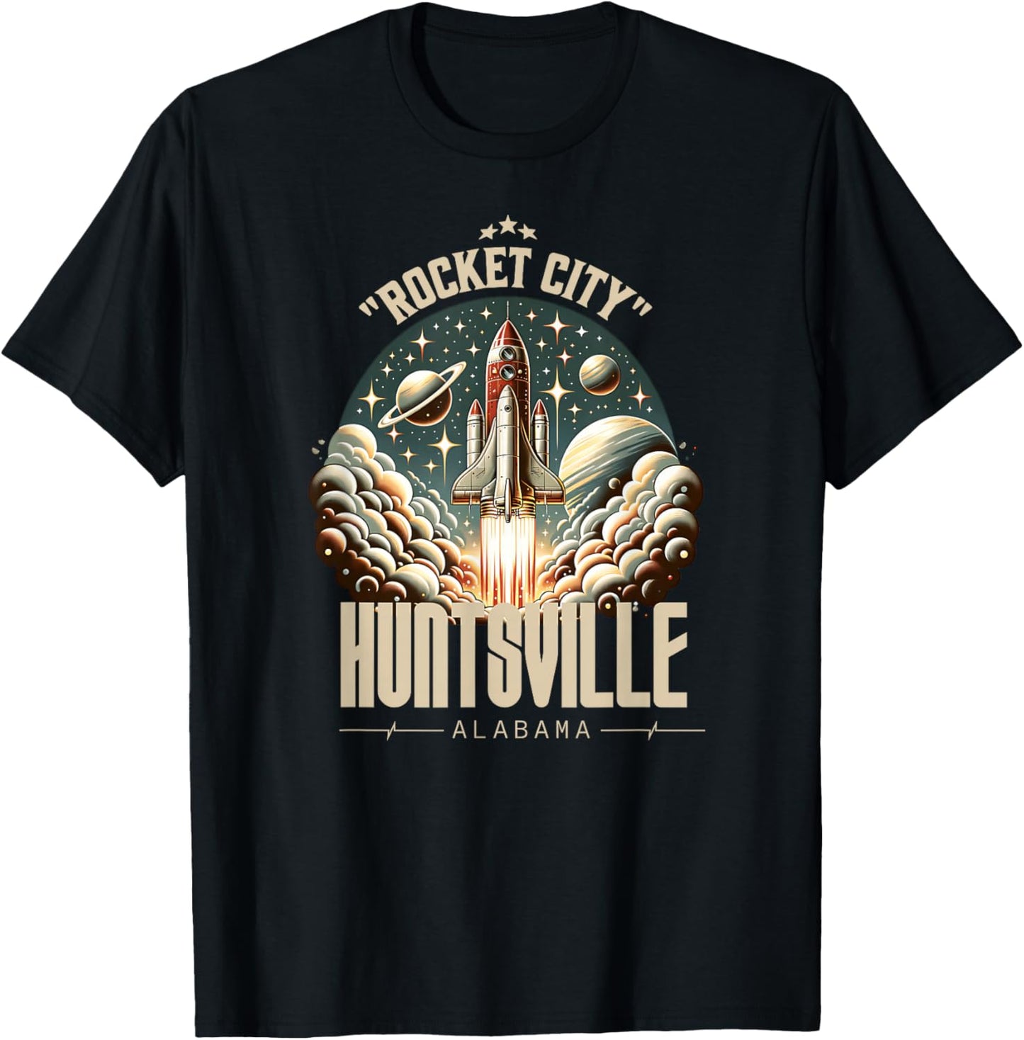Huntsville Alabama Rocket Launch Space Lover Astronaut Gear T-Shirt - T-Shirt | Black