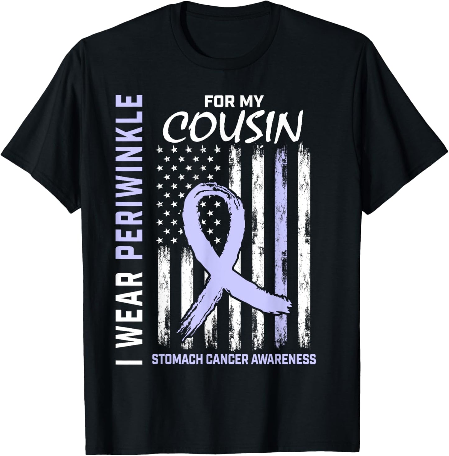 Periwinkle For My Cousin Stomach Cancer Awareness Shirt T-Shirt - T-Shirt | Black