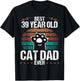 39 Year Old Cat Fathers Day Vintage 39 Birthday Cat Dad Women Kids T-Shirt - T-Shirt | Black