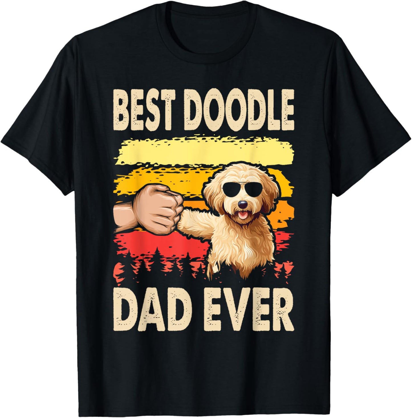 Best Doodle Dad Ever Goldendoodle Dog Dad Father's Day T-Shirt - T-Shirt | Black