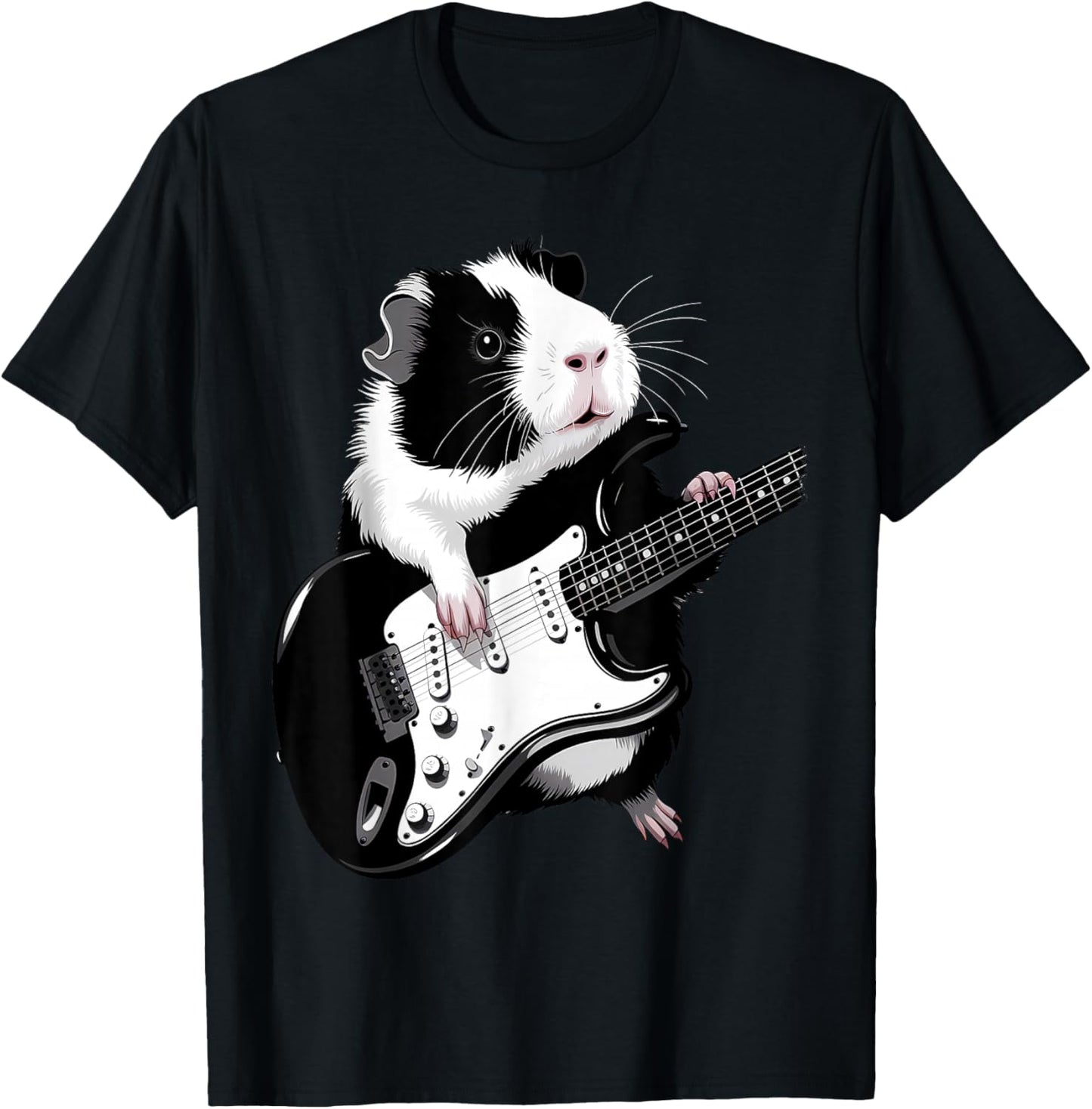Guinea Pigs Playing Bass Guitar Playing Guitar T-Shirt - T-Shirt | Black