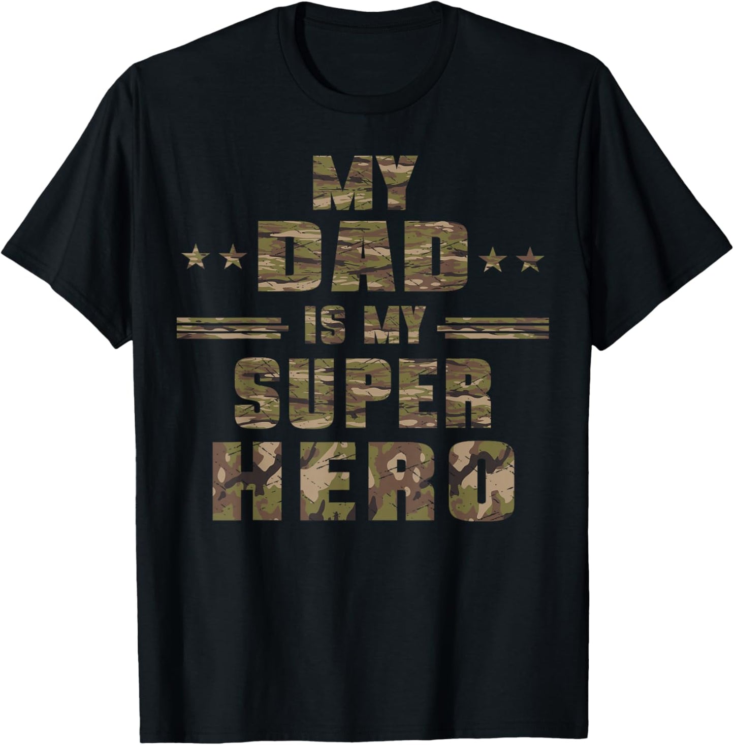 My Dad Is My Super Hero Daddy Pa Fathers Day T-Shirt - T-Shirt | Black