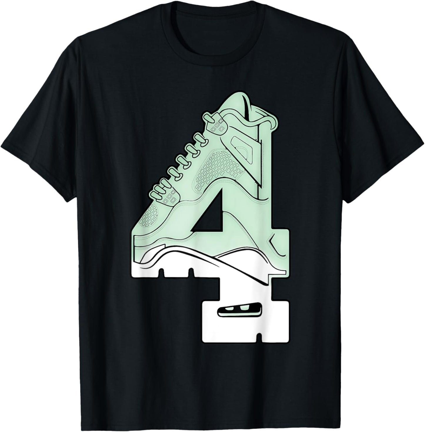 Number 4 Seafoam Abundance 4s Matching Retro Men Women T-Shirt - T-Shirt | Black