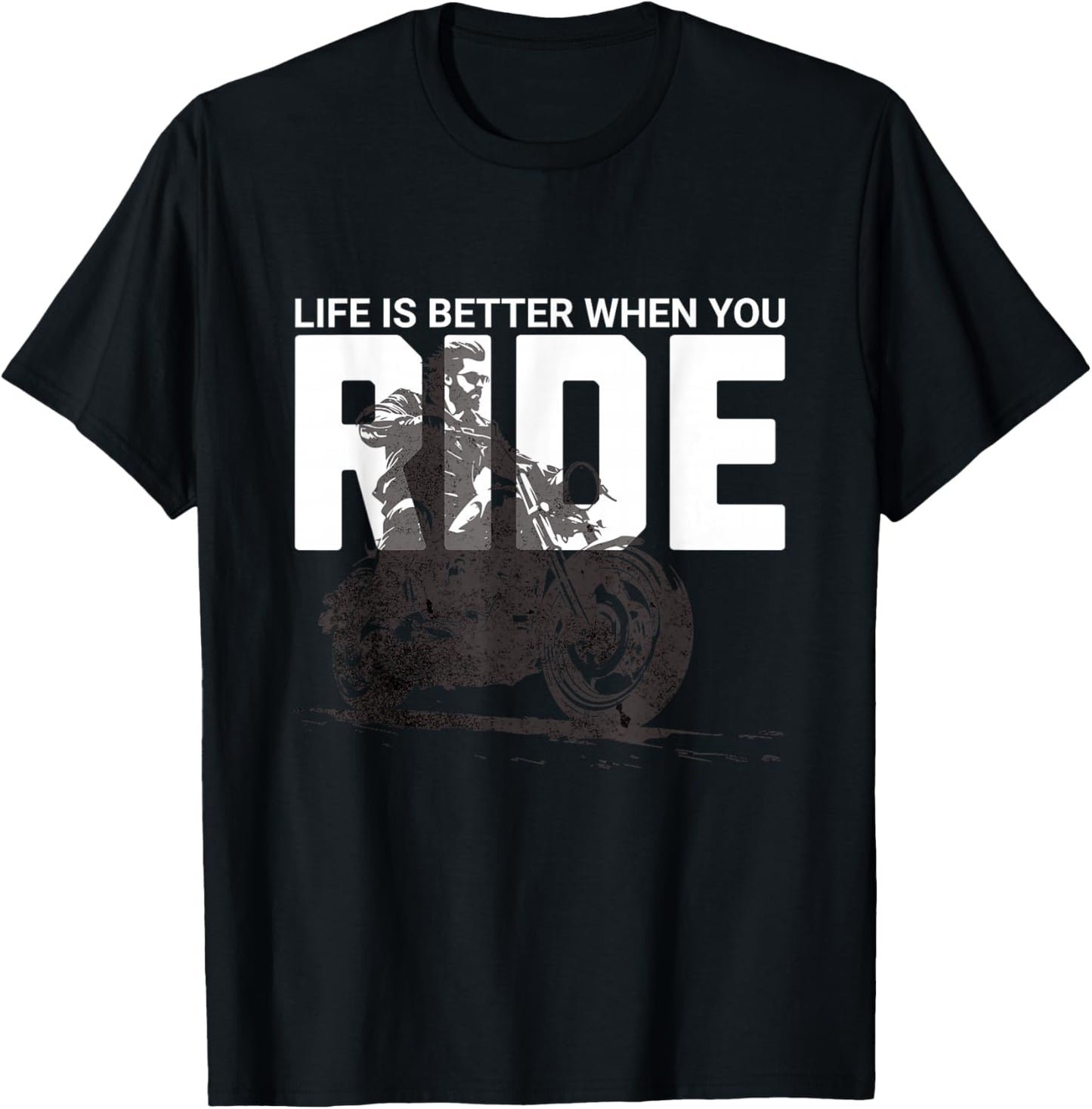 Life Is Better When You Ride Cool Motorcycle Biker Men Boys T-Shirt - T-Shirt | Black