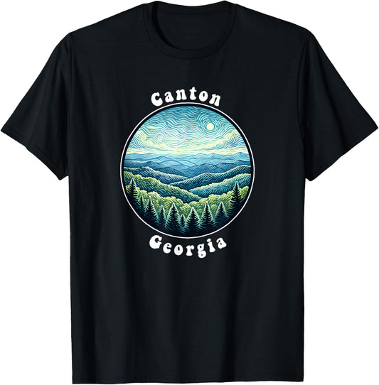 Canton Georgia Mountains Forest Vacation Souvenir T-Shirt - T-Shirt | Black