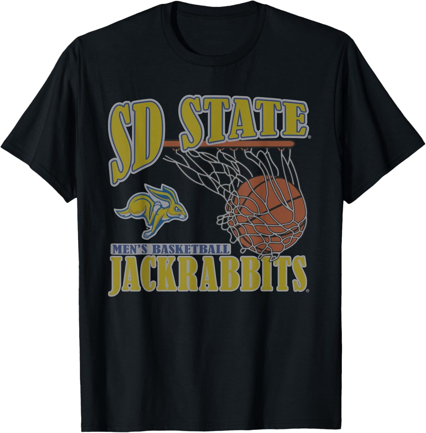 South Dakota State Jackrabbits Men's Basketball Vintage T-Shirt - T-Shirt | Black