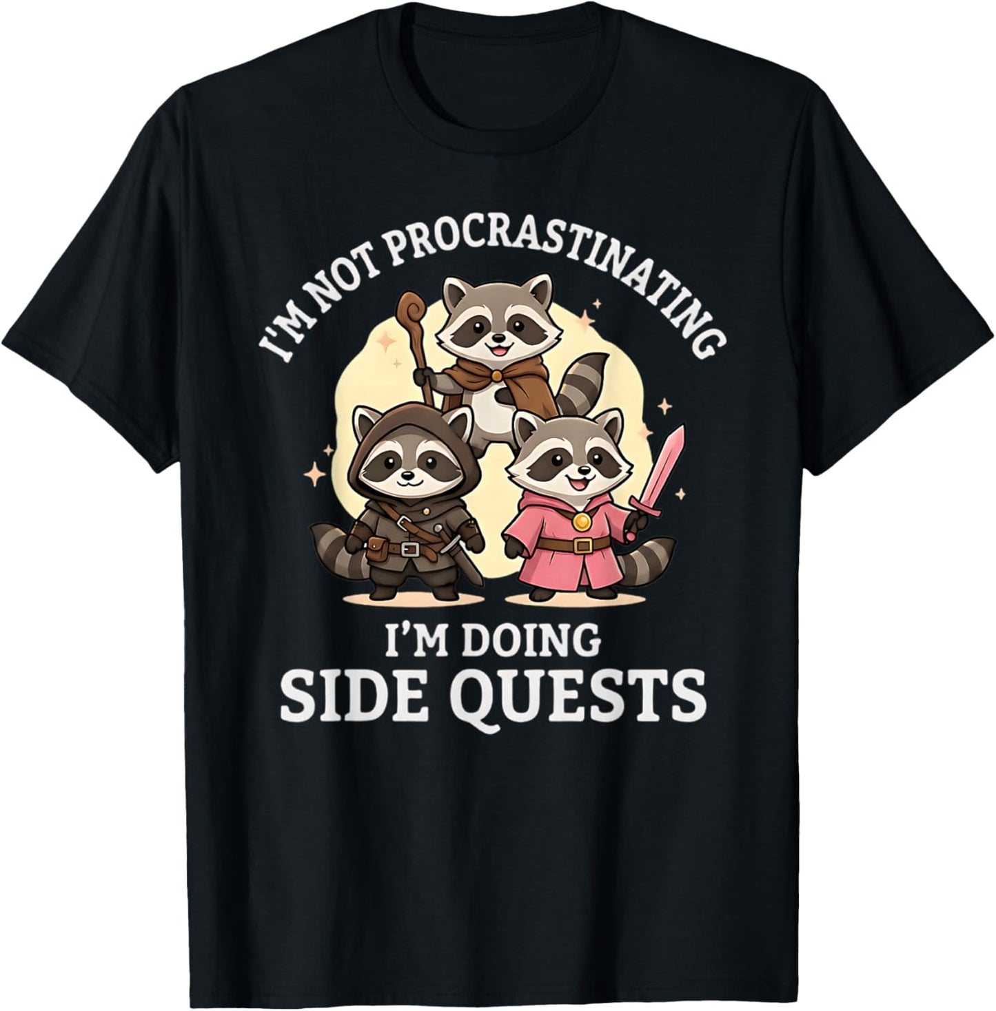 Funny Raccoon RPG Gamer Fantasy Role Playing Table Game T-Shirt - T-Shirt | Black