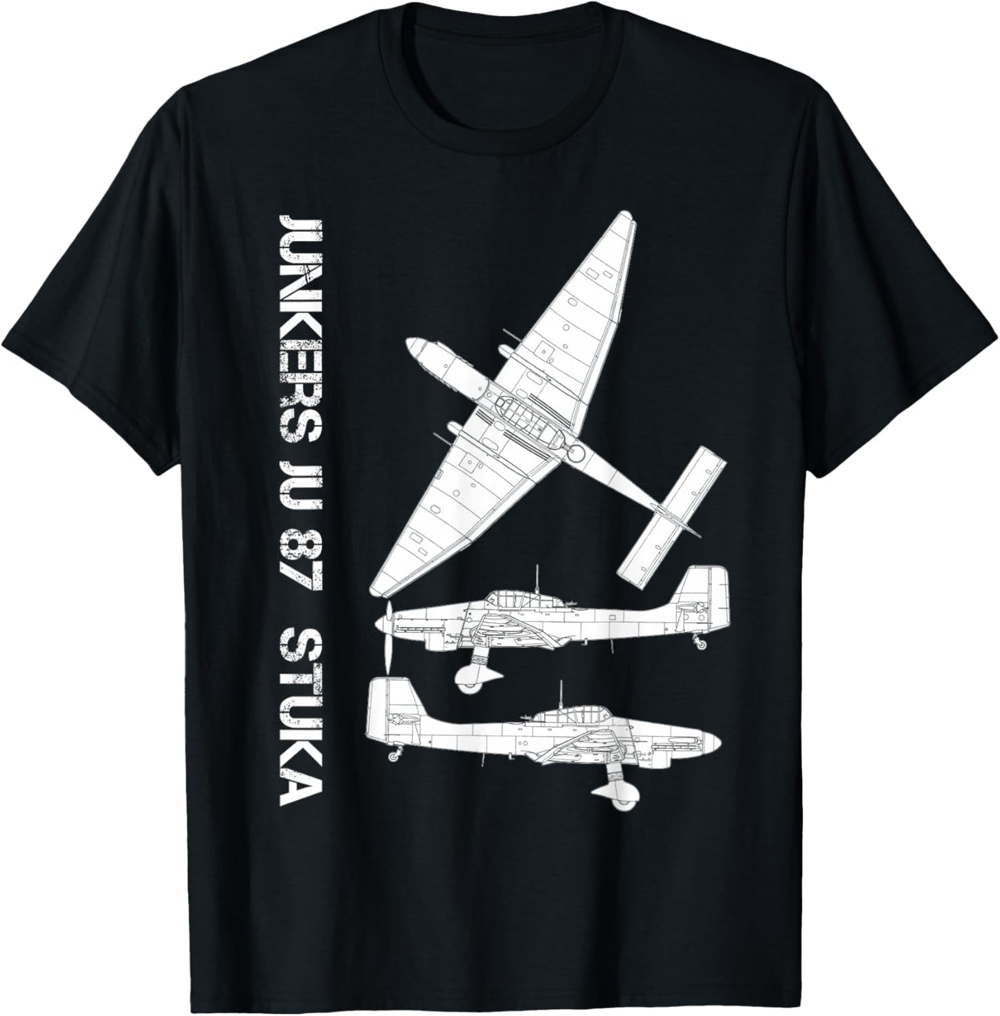 Junkers Ju 87 Stuka German WW2 Bomber Luftwaffe Airplane T-Shirt - T-Shirt | Black