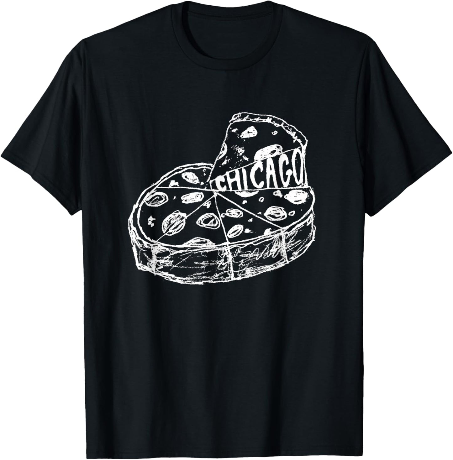 Chicago Style Pizza Deep Dish Pizza Thick Crust Food Lover T-Shirt - T-Shirt | Black