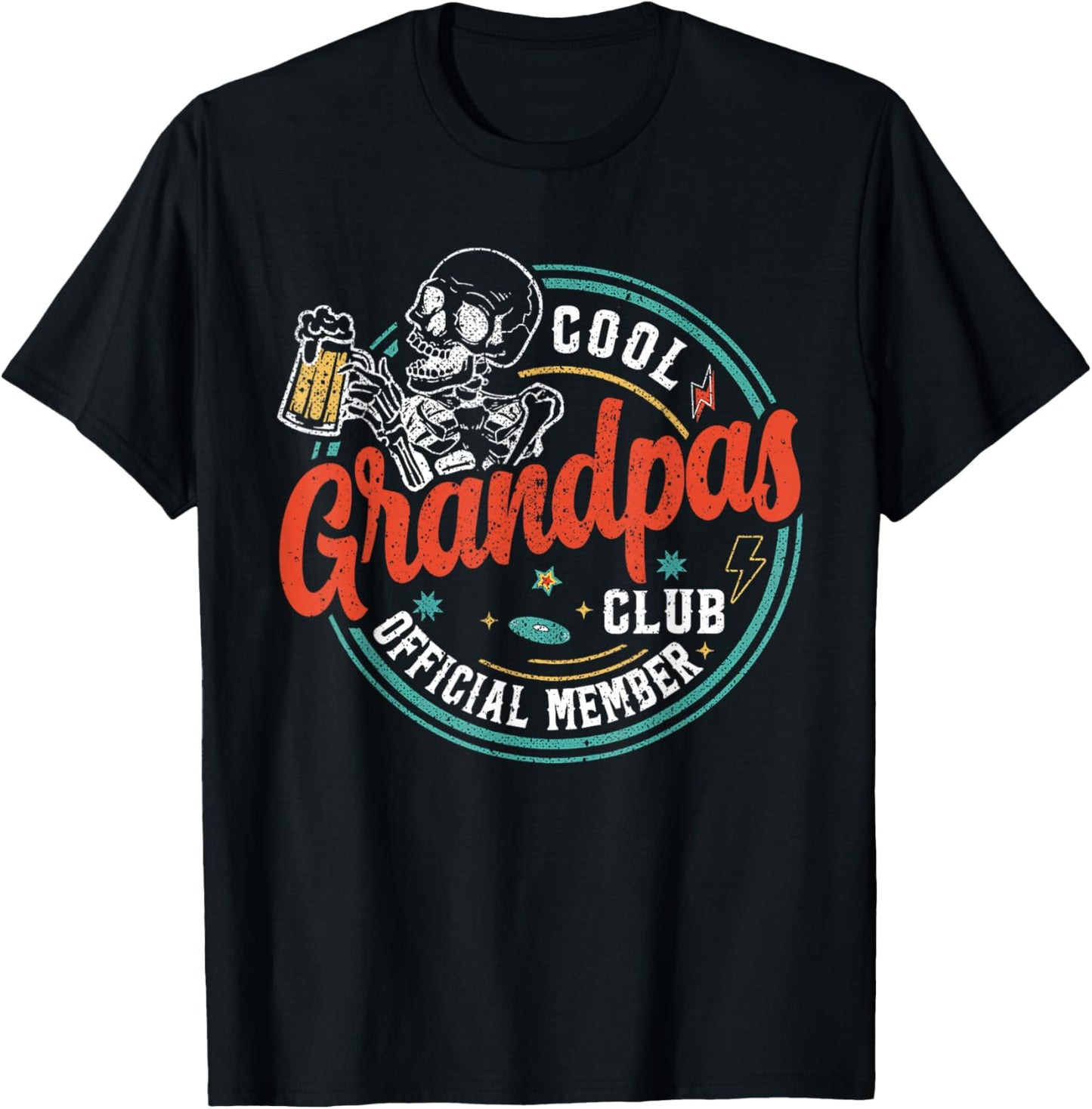 Grandpa Shirt Official Member Cool Grandpas Club T-Shirt - T-Shirt | Black