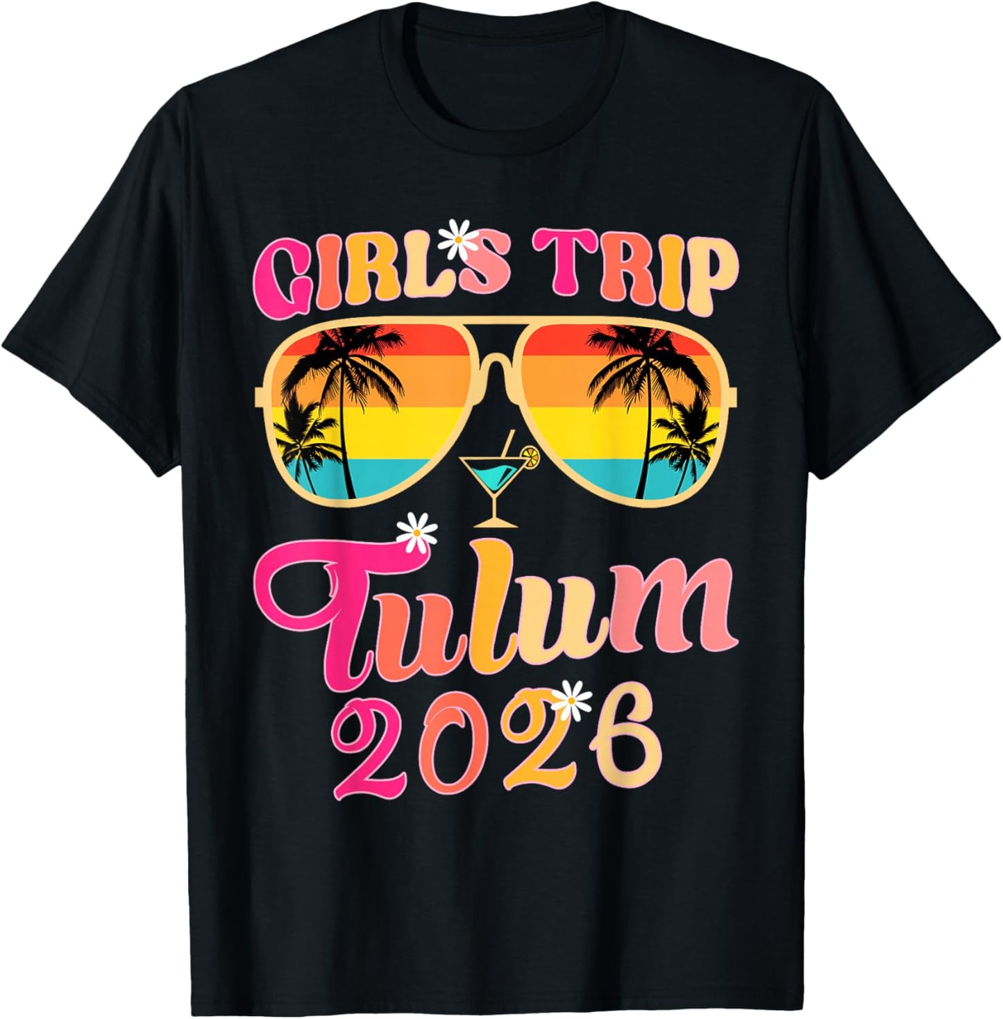 Girls Trip Tulum 2026 Beach Weekend Summer Vacation Matchin T-Shirt - T-Shirt | Black