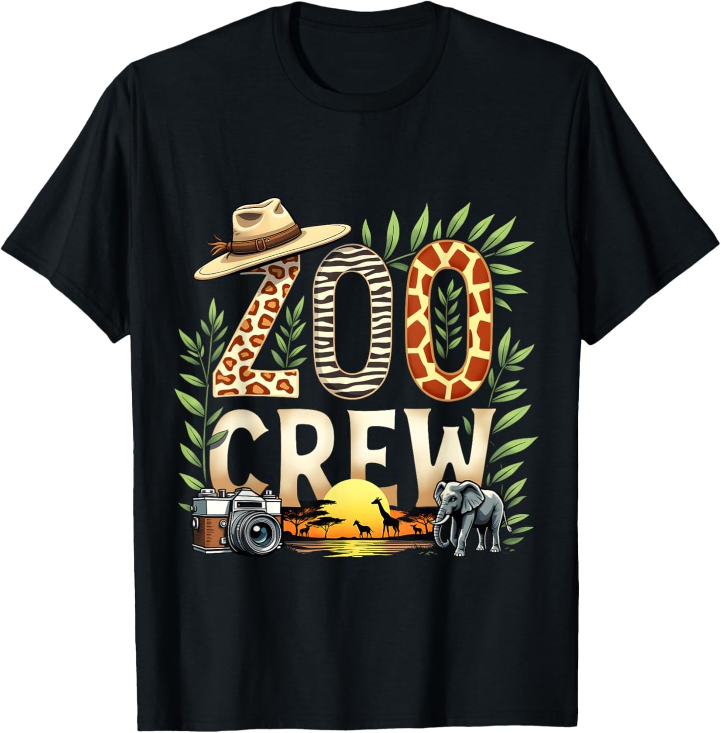 Zoo Crew Safari Animals Wild Field Trip Wildlife Animal T-Shirt - T-Shirt | Black