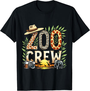 Zoo Crew Safari Animals Wild Field Trip Wildlife Animal T-Shirt - T-Shirt | Black