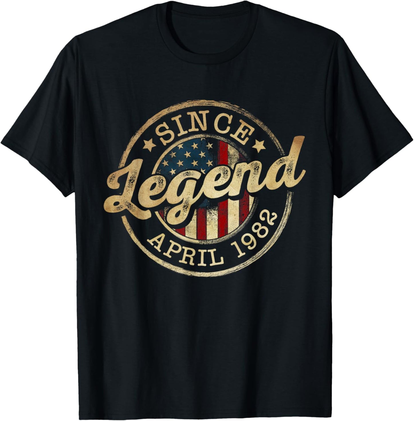 Legend Since April 1982 Vintage 44th Birthday Classic T-Shirt - T-Shirt | Black