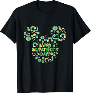 NEW Disney Mickey Mouse Lucky Icons Happy St. Patrick's Day T-Shirt - T-Shirt | Black