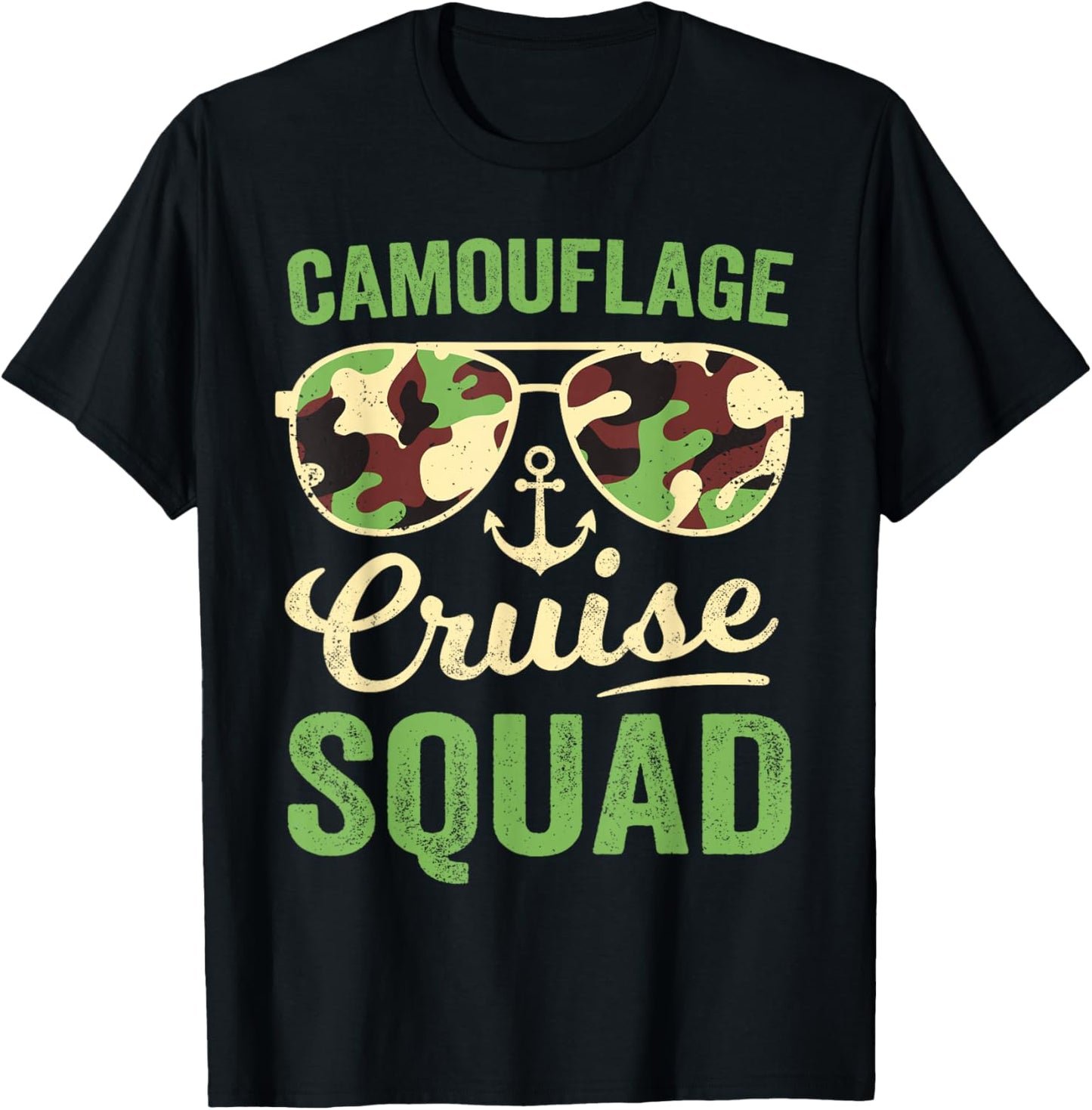 Camouflage Cruise Squad Retro Vintage Family Matching Camo T-Shirt - T-Shirt | Black