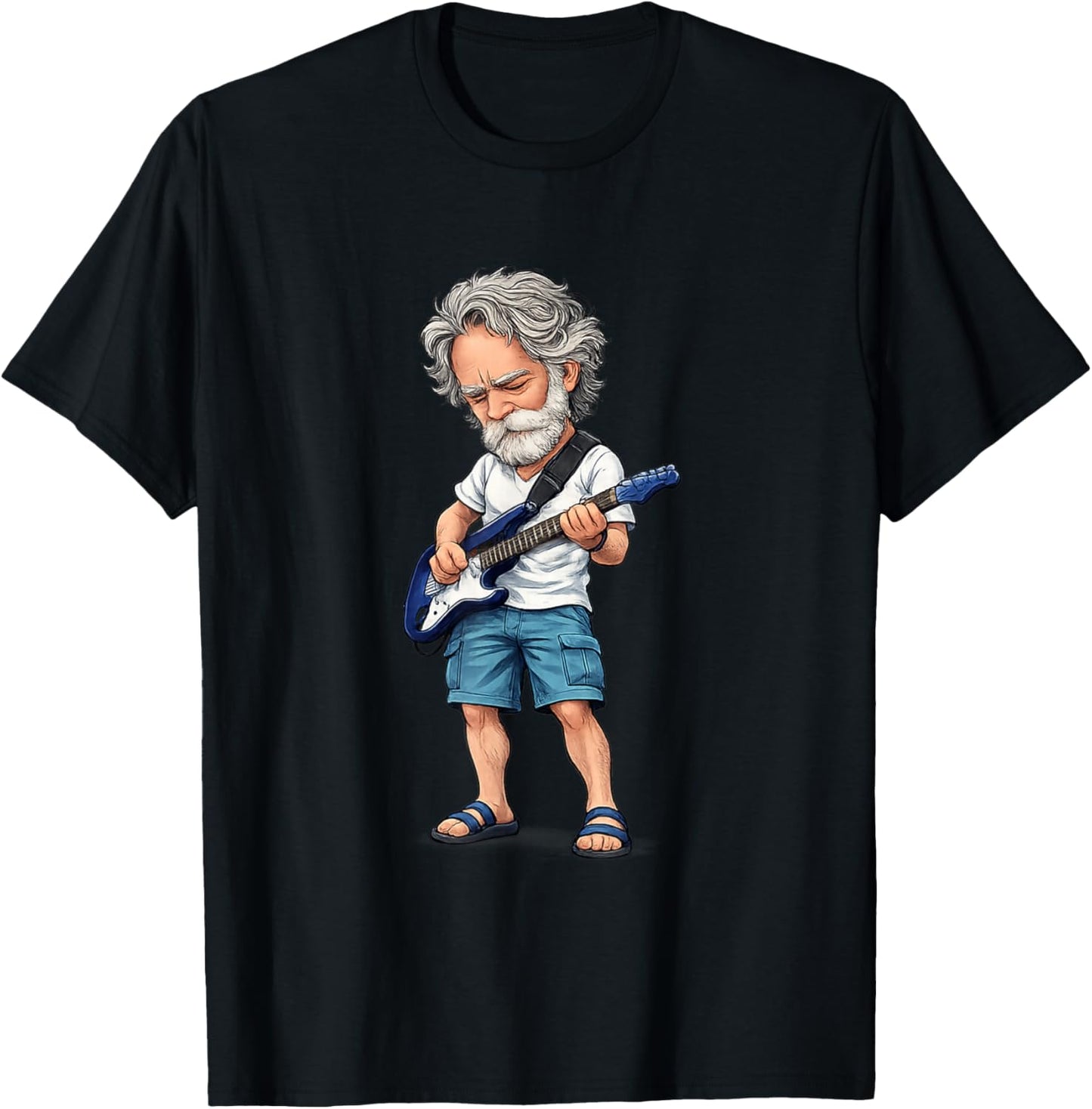 Vintage Psychedelic Jam Band Guitar Legend Art Men Women T-Shirt - T-Shirt | Black