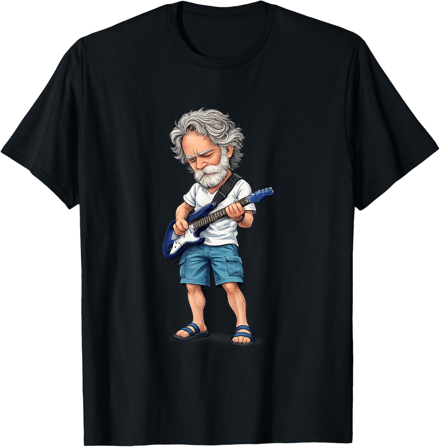 Vintage Psychedelic Jam Band Guitar Legend Art Men Women T-Shirt - T-Shirt | Black