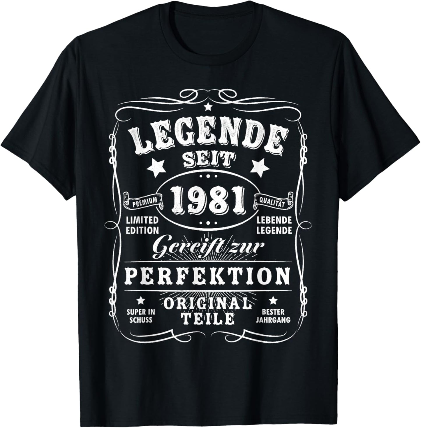 1981 Birthday Man 45th Decoration Funny 45s 45th Birthday T-Shirt - T-Shirt | Black