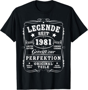 1981 Birthday Man 45th Decoration Funny 45s 45th Birthday T-Shirt - T-Shirt | Black
