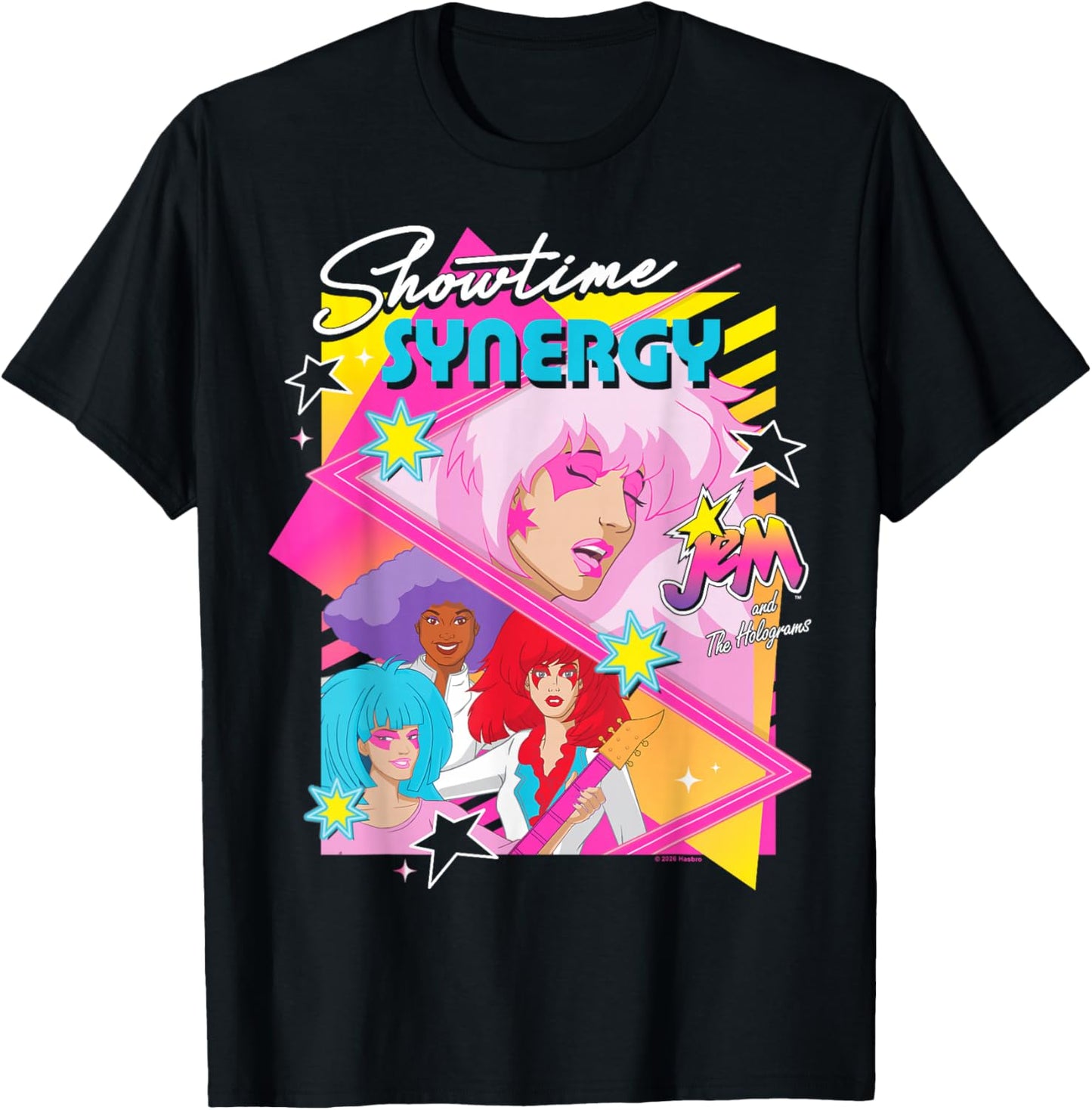 Jem and The Holograms Showtime Synergy Jem and The Band T-Shirt - T-Shirt | Black
