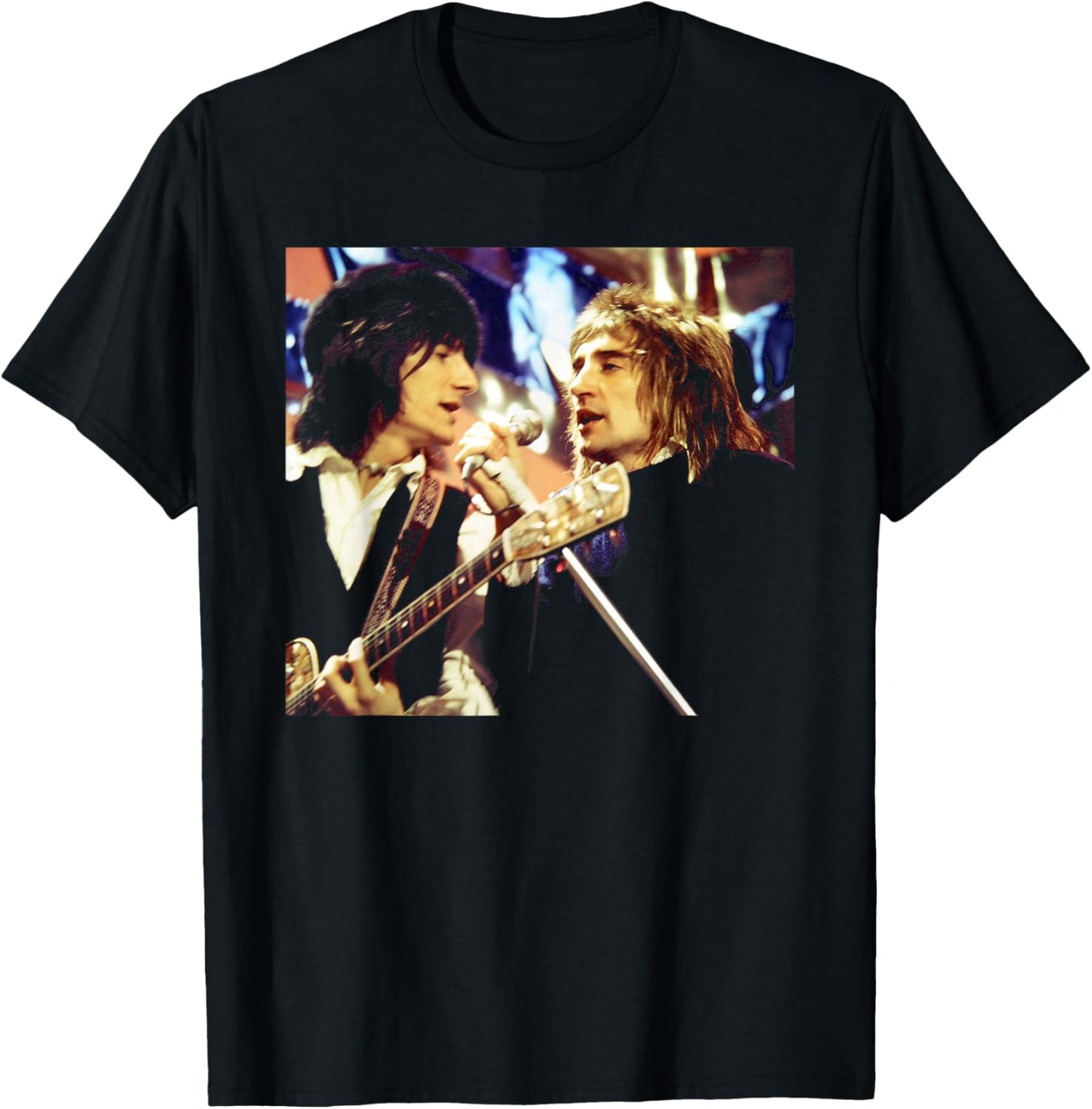 Rod Stewart & Ronnie Wood The Faces Top of The Pops 1973 T-Shirt - T-Shirt | Black