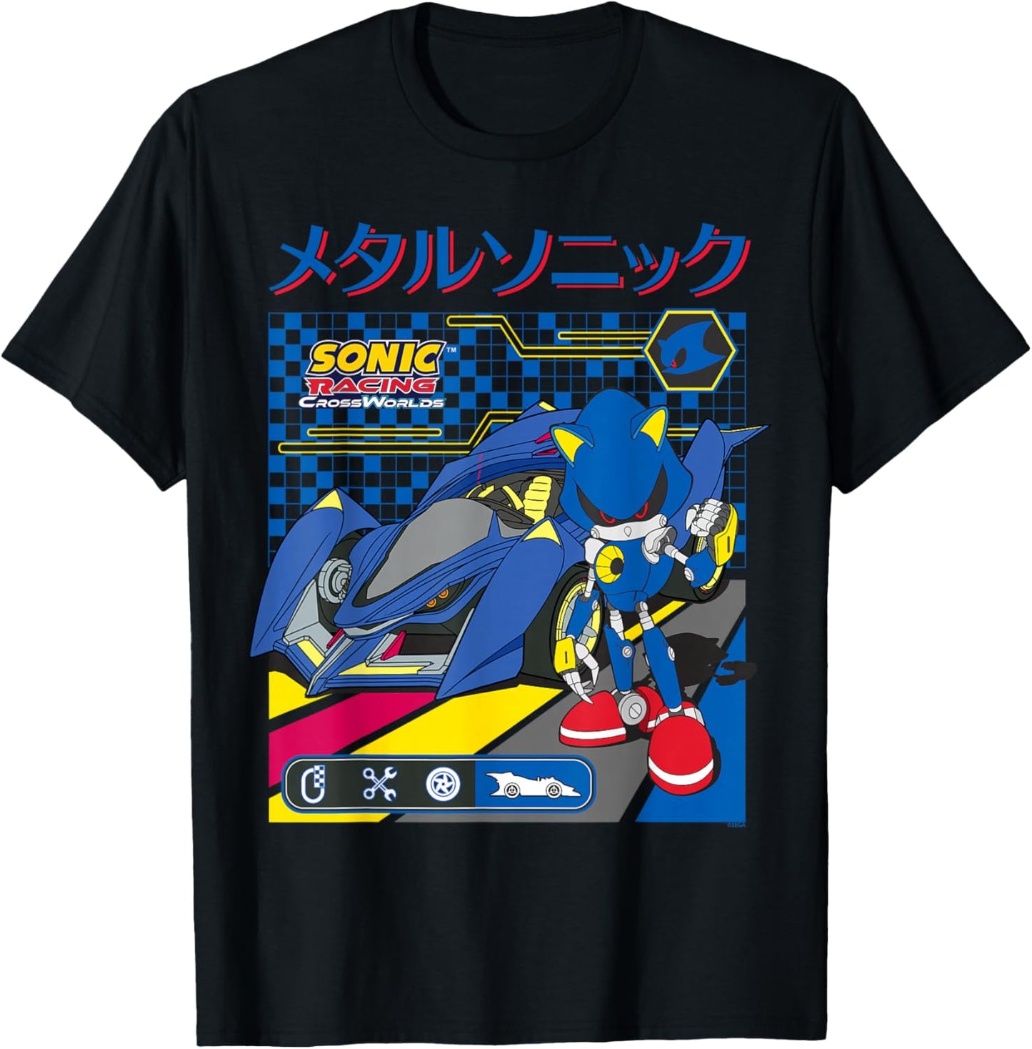 Sonic Racing CrossWorlds - Pedal to The Metal Sonic T-Shirt - T-Shirt | Black