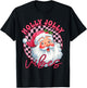 Groovy Cute Santa Claus Christmas Vibes Xmas Women Girl Kids T-Shirt - T-Shirt | Black