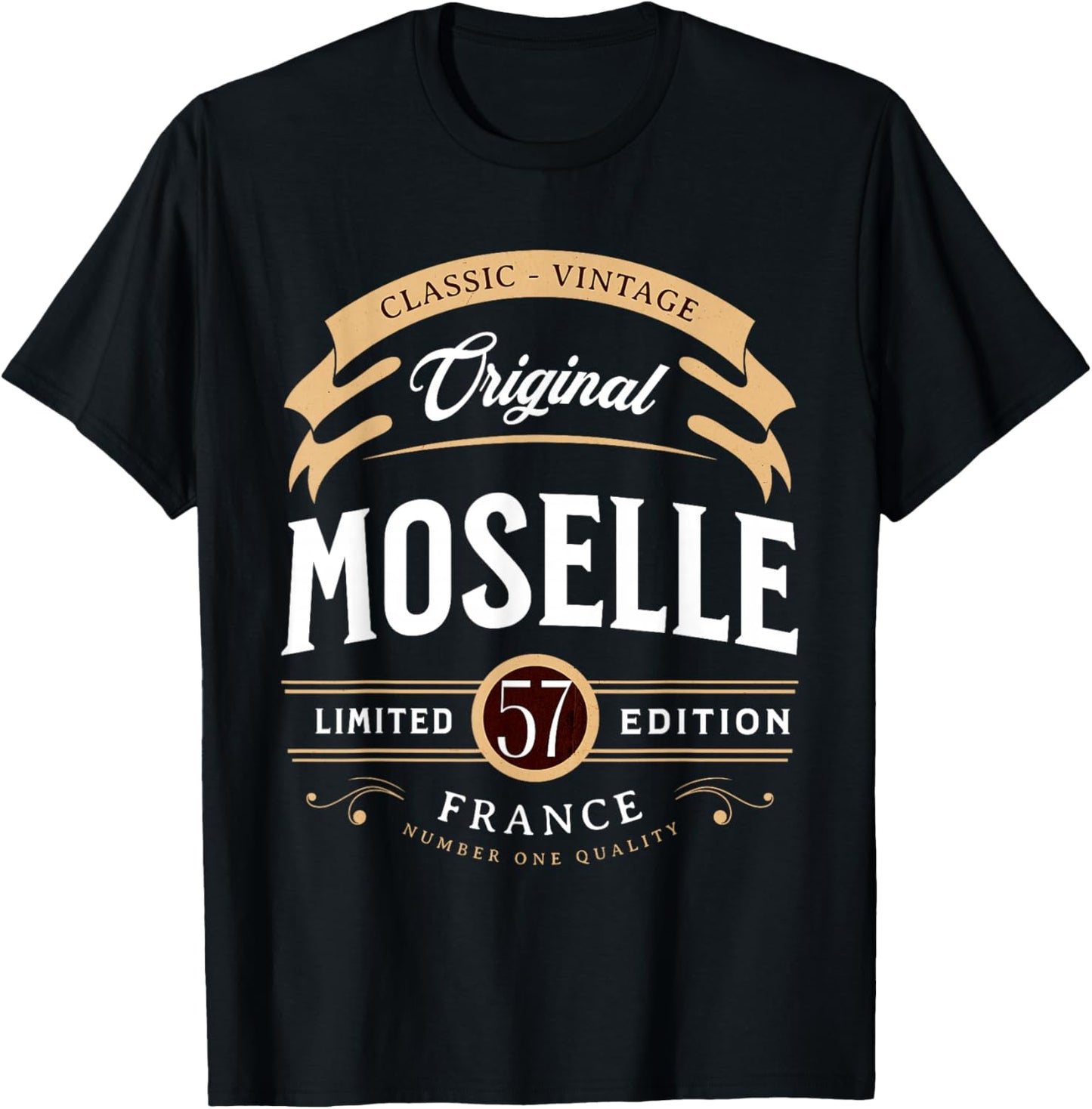 Vintage Moselle Department France , Black, S T-Shirt - T-Shirt | Black