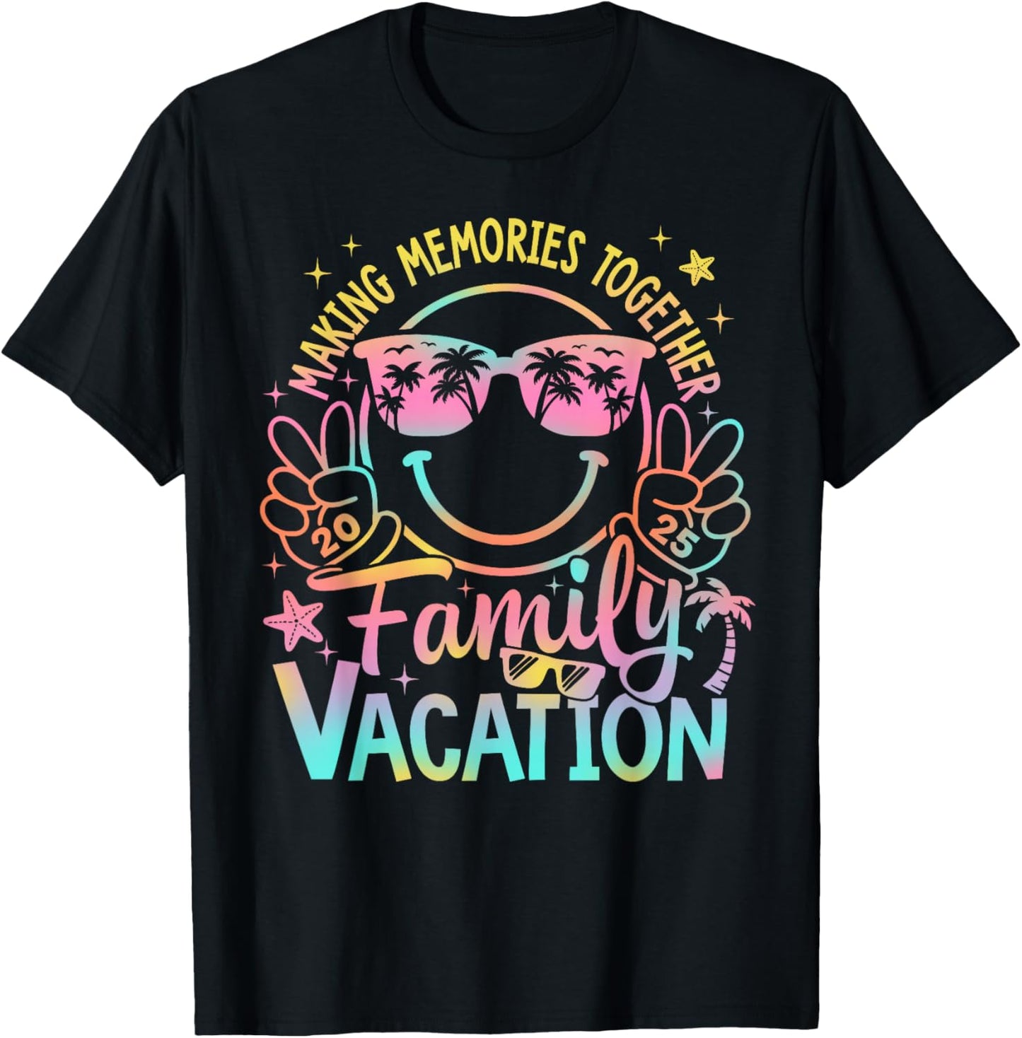 Making Memories Together Family Vacation Summer Smile Face T-Shirt - T-Shirt | Black