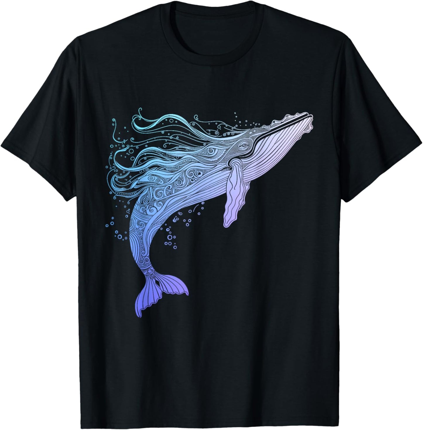 Blue Whale Humpback Whale Lover T-Shirt - T-Shirt | Black