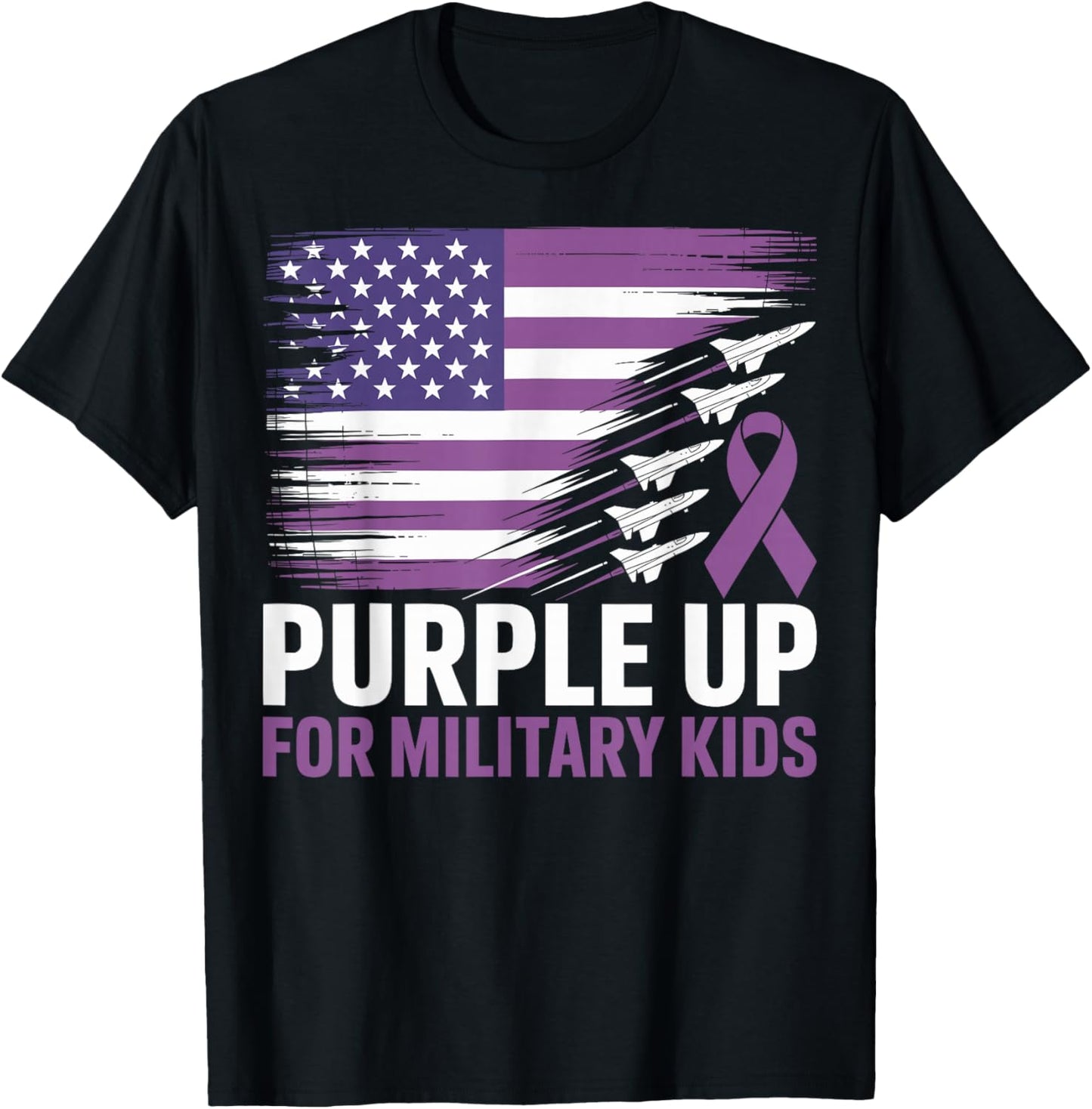 Purple Up for Military Kids Military Child Month T-Shirt - T-Shirt | Black
