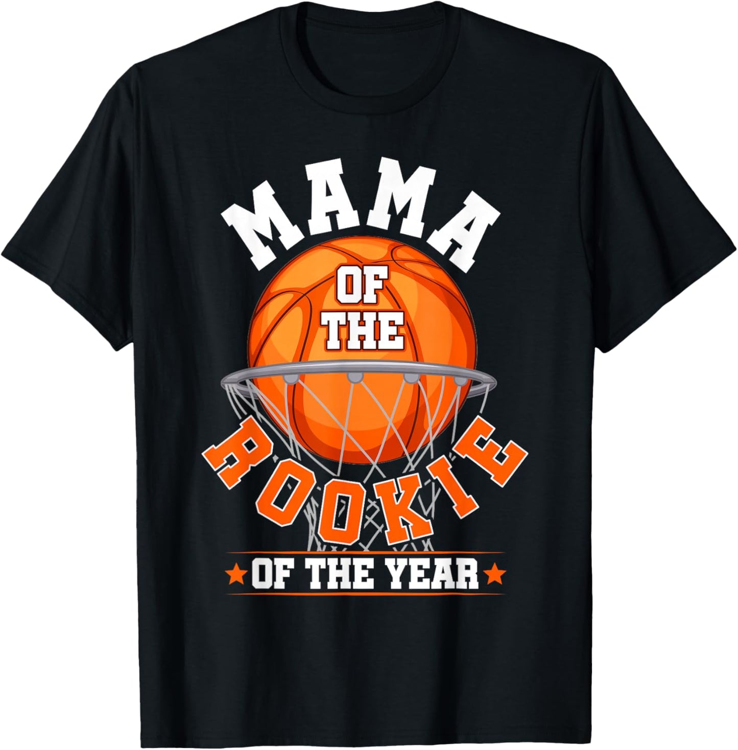 Mama of Rookie 1st Birthday Basketball Family Matching Party T-Shirt - T-Shirt | Black
