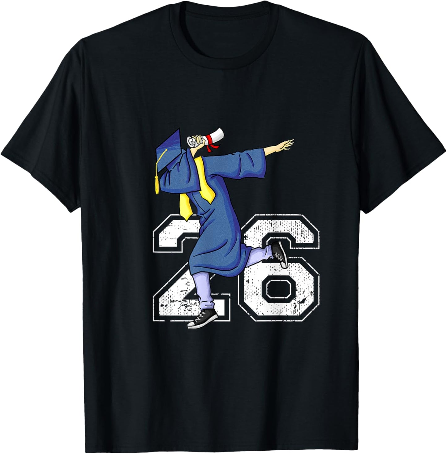 Dabbing Graduate 26 Fun Last Day Graduation Dab Senior 2026 T-Shirt - T-Shirt | Black