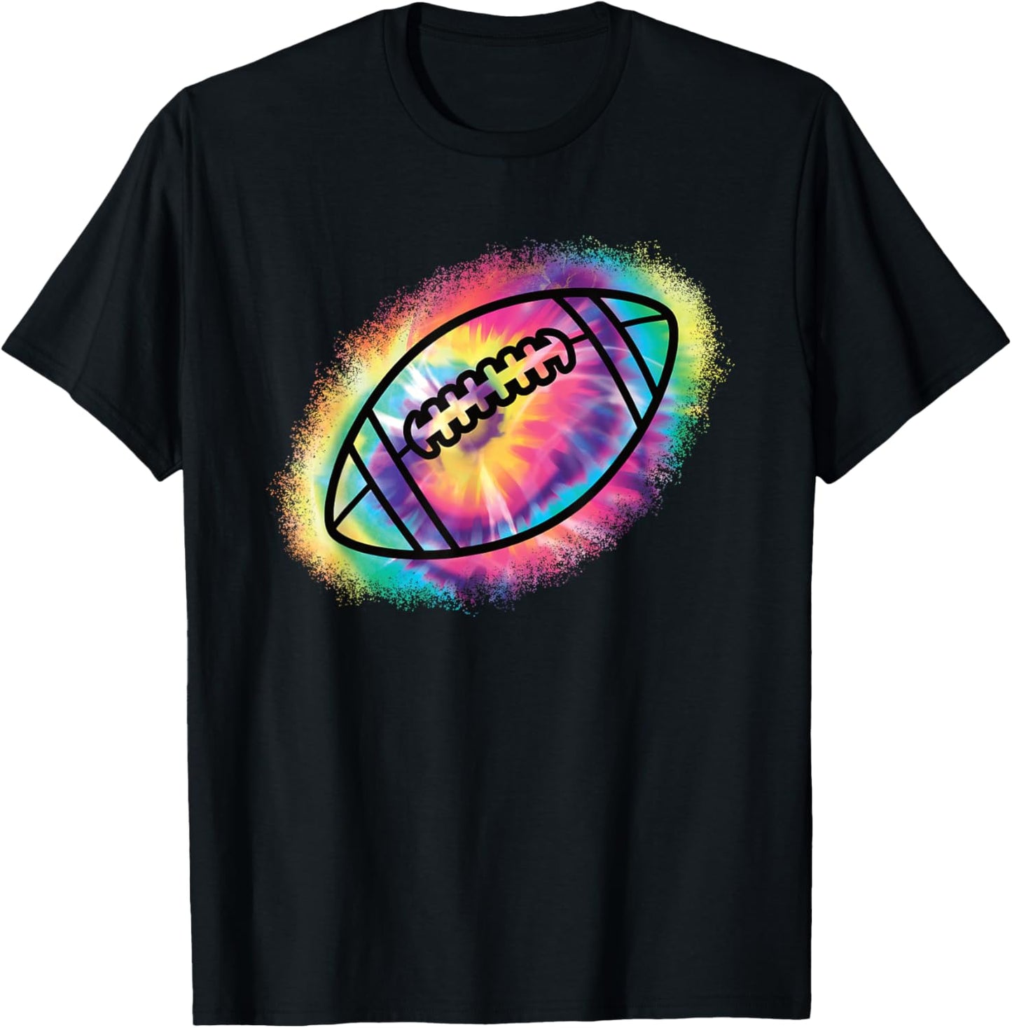 American Football Colorful Football Player Men Women Kids T-Shirt - T-Shirt | Black