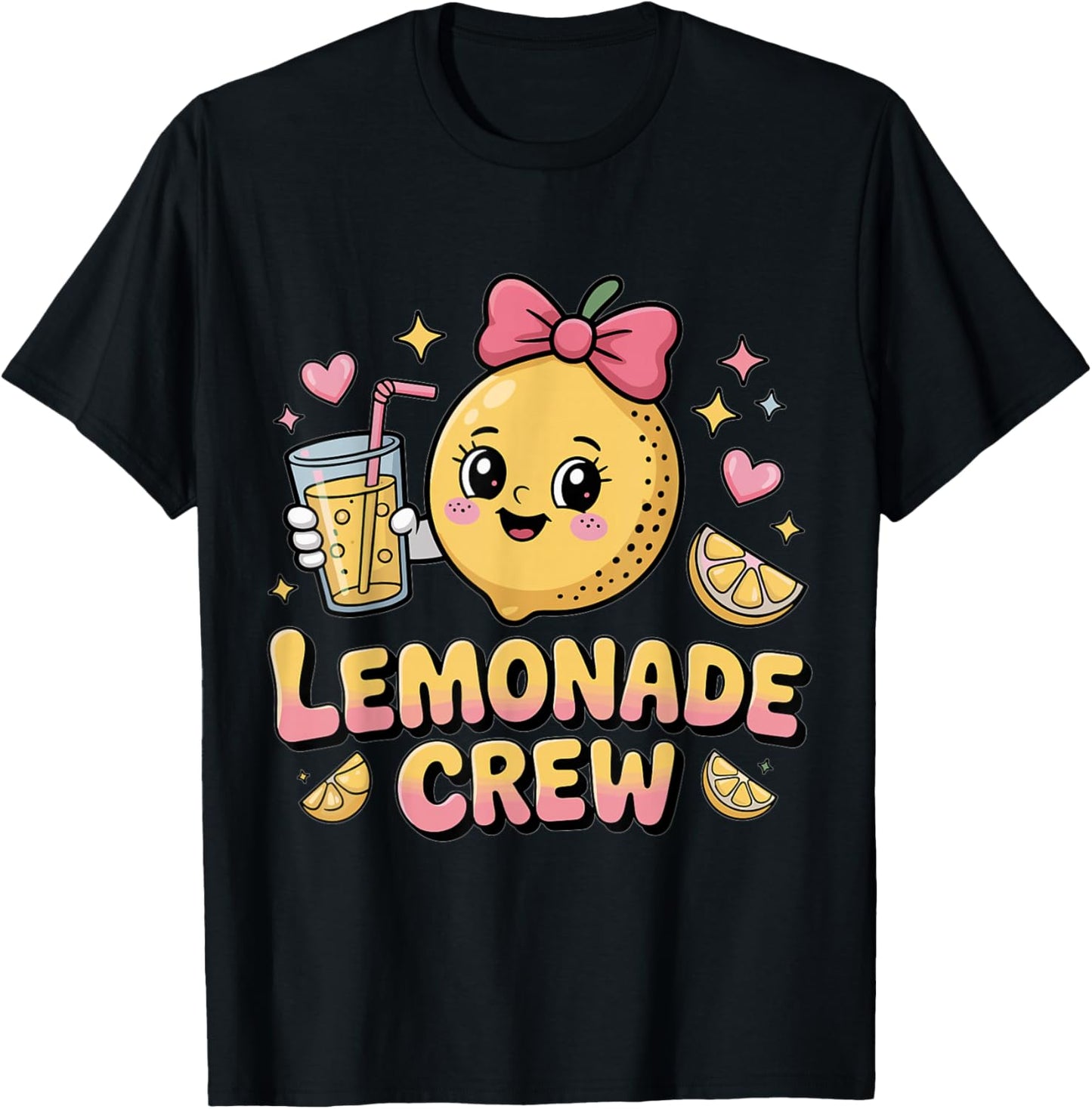 Cute Lemonade Day Crew Kawaii Girls T-Shirt - T-Shirt | Black