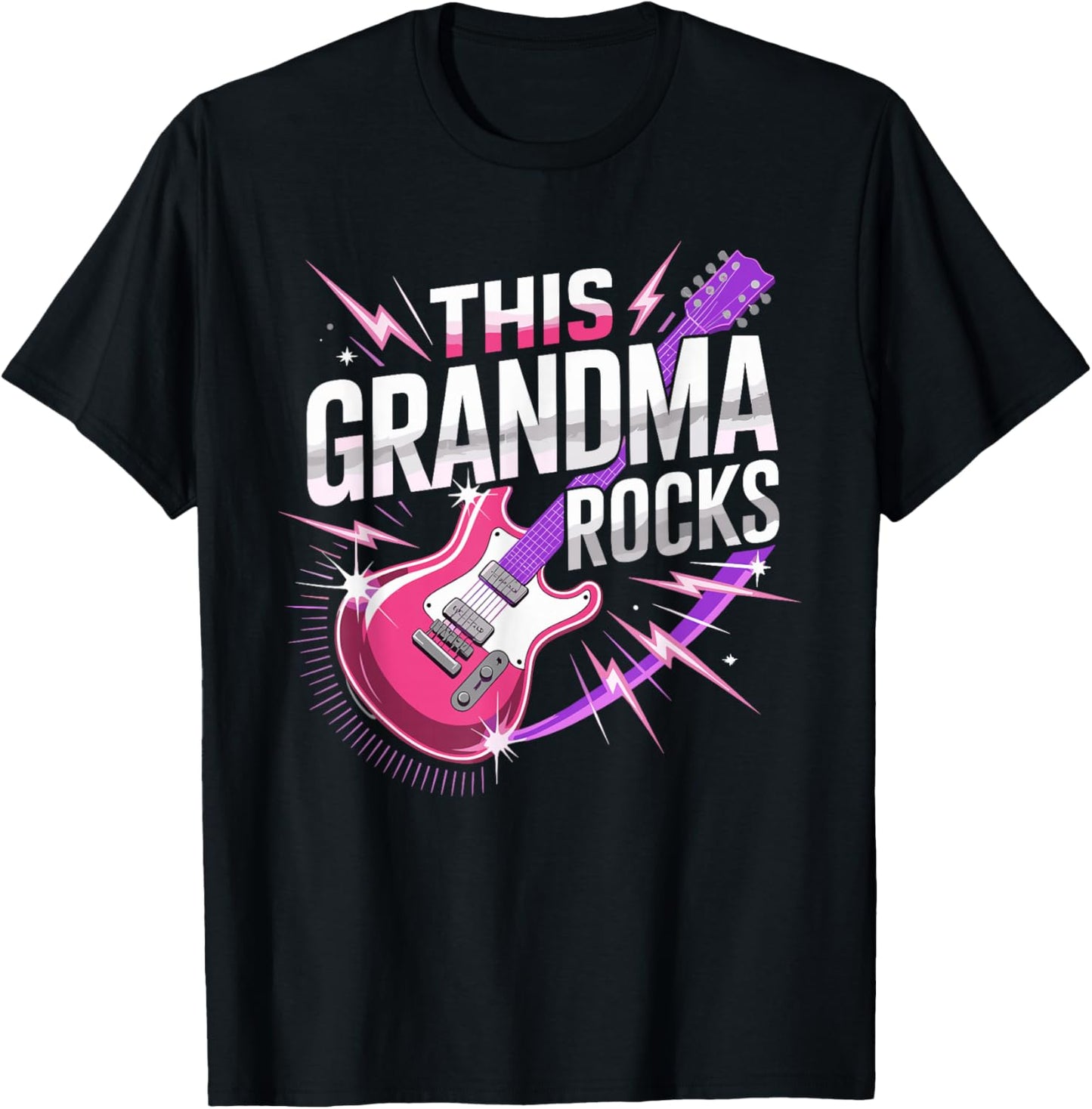 This Grandma Rocks Funny Rockstar Grandma T-Shirt - T-Shirt | Black