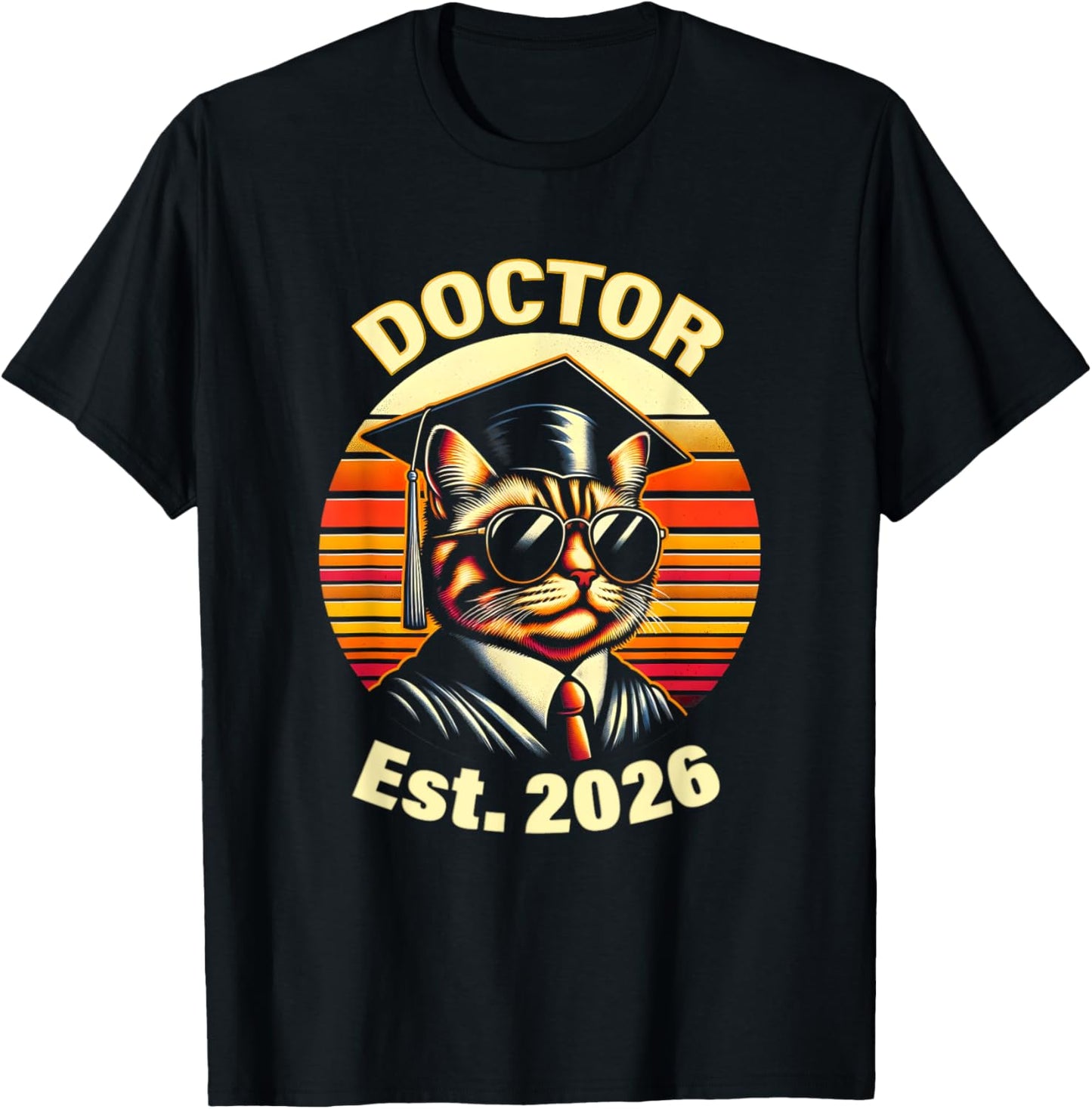 2026 Doctor Graduate PhD Degree for Doctorate with Cat Dr. Women T-Shirt - T-Shirt | Black