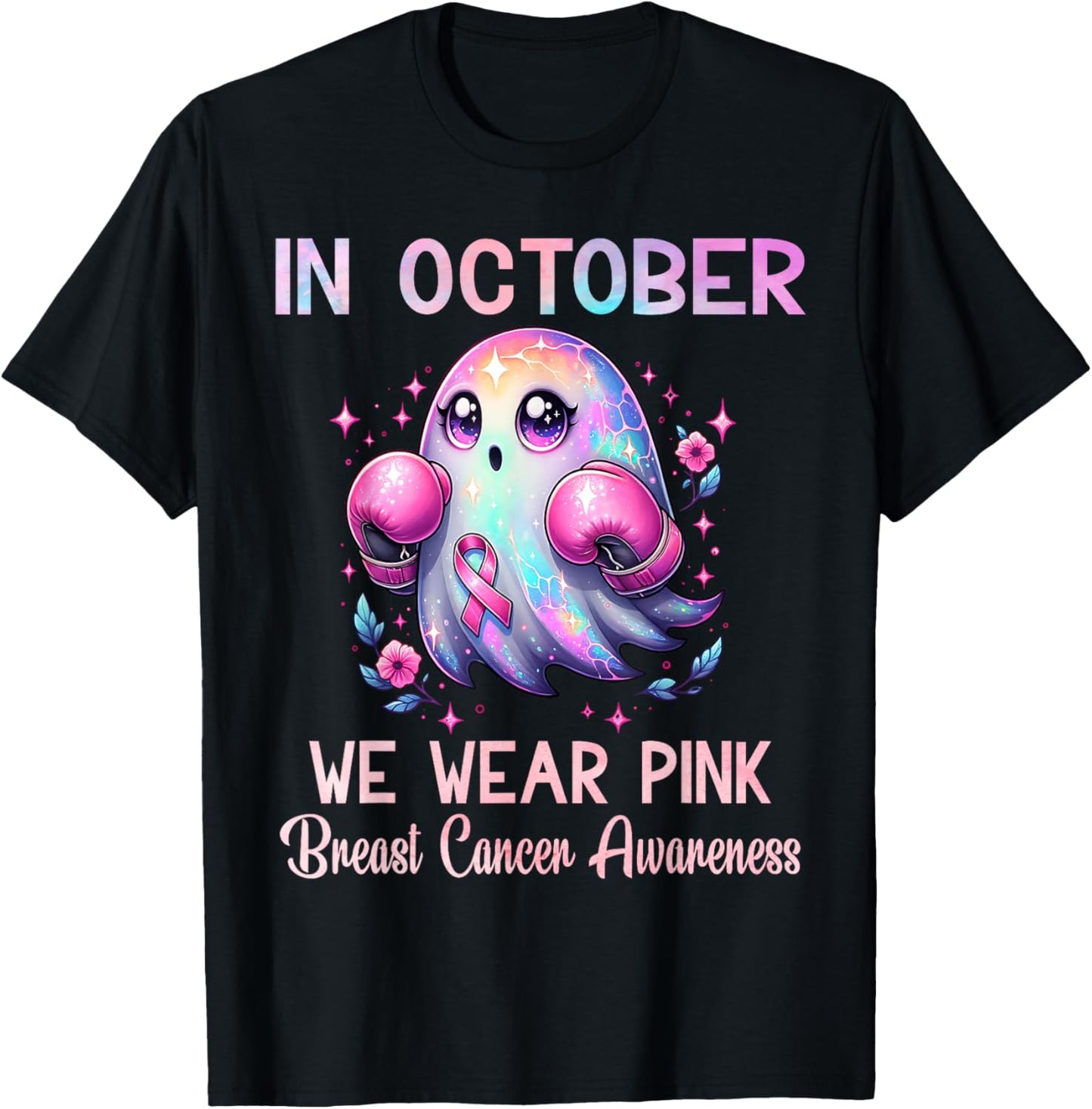 In October We Wear Pink Breast Cancer Awareness Women T-Shirt - T-Shirt | Black