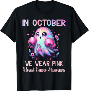 In October We Wear Pink Breast Cancer Awareness Women T-Shirt - T-Shirt | Black