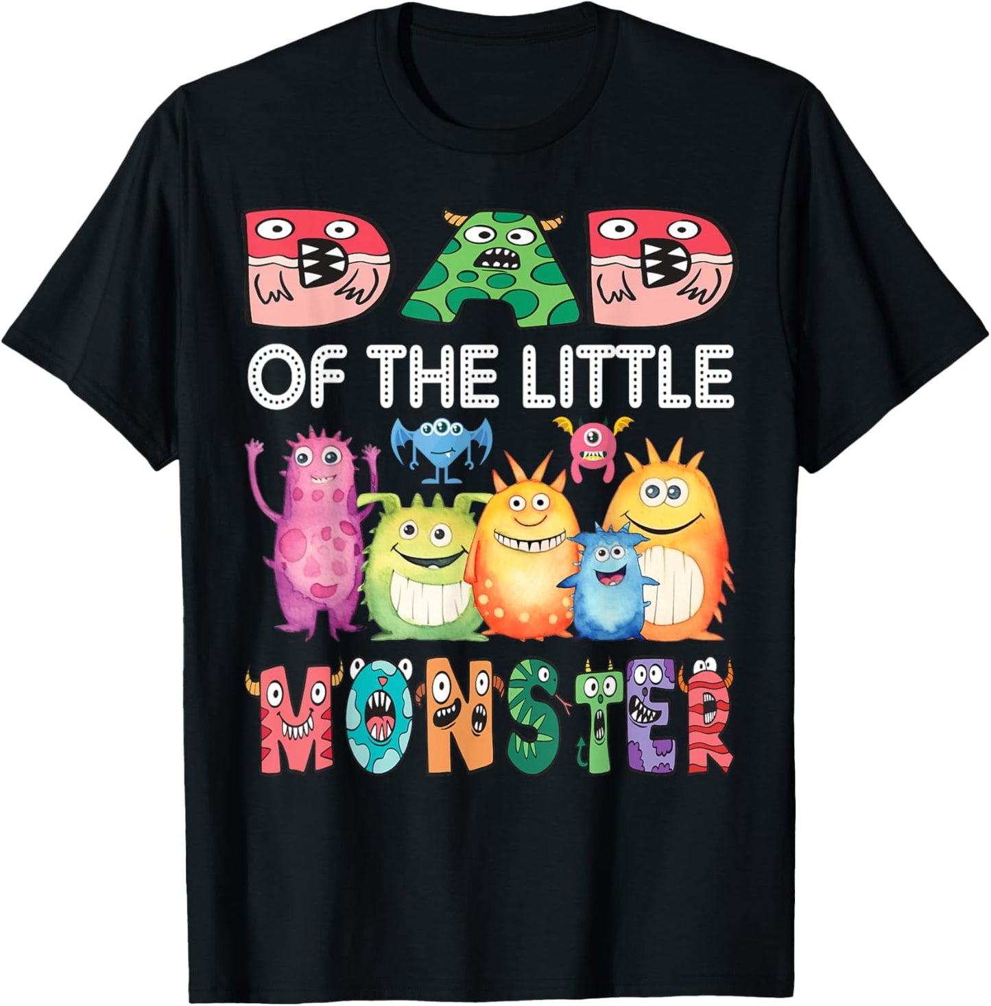 Dad Of The Little Monster Kids 1St Birthday Party T-Shirt - T-Shirt | Black
