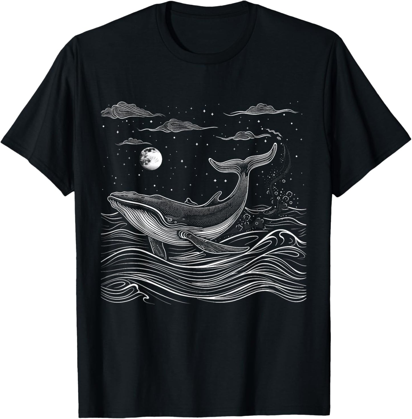 Blue Whale Humpback Whale Lover T-Shirt - T-Shirt | Black