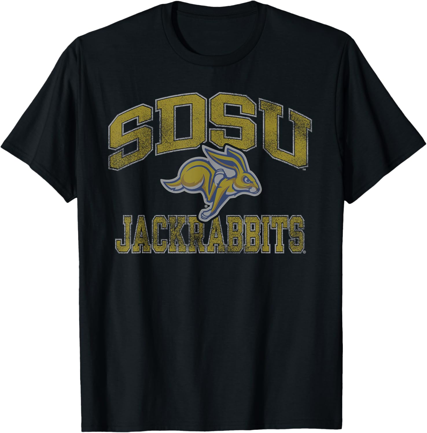 South Dakota State Jackrabbits Vintage Worn Royal Blue T-Shirt - T-Shirt | Black