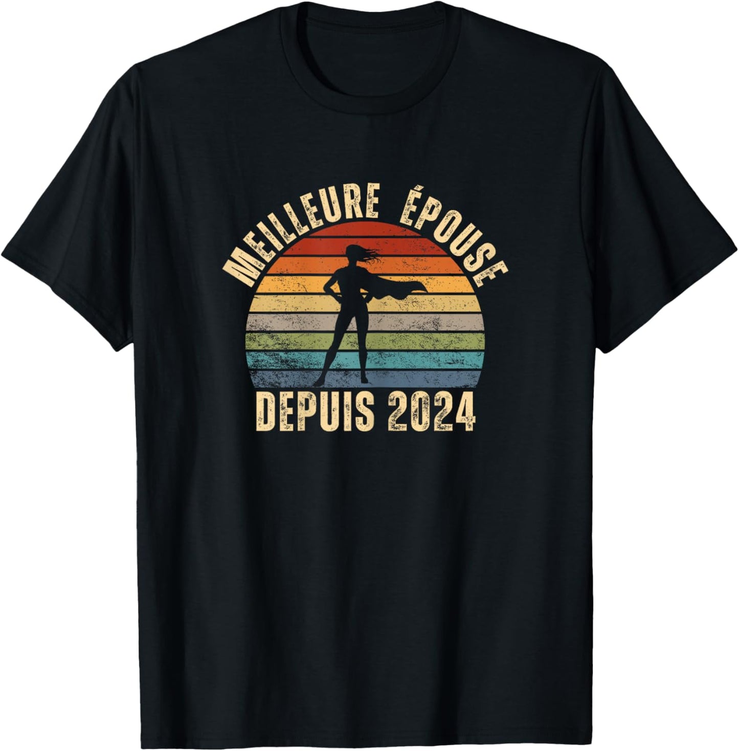 Best Wife Since 2024 Wedding Anniversary Couple Married T-Shirt - T-Shirt | Black